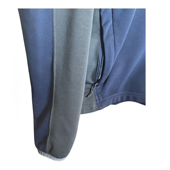 North Face Jacket Mens Full Zip Fleece TKA Stretch Lightweight Black Navy Large - Picture 12 of 13